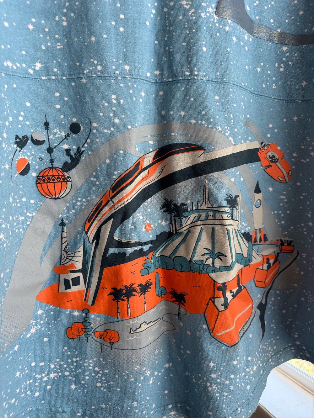Disney Parks Tomorrowland Retro Spirit Jersey Galactic Star Print - Picture 3 of 6